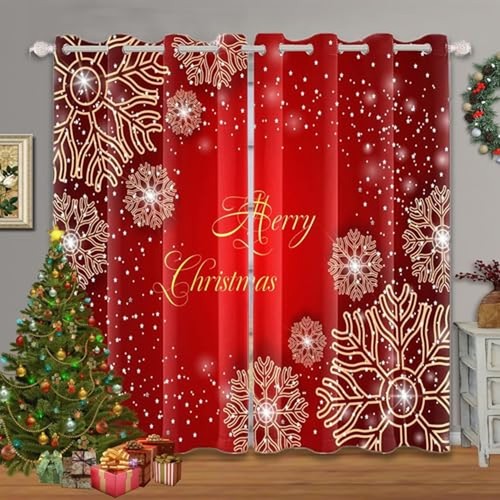 Tende buon natale rosso oro - tende,